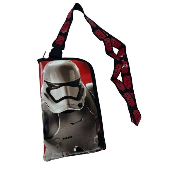Star Wars Storm Troopers Lanyard with Zippered Pouch Force Awakens Key Clip - Picture 1 of 6